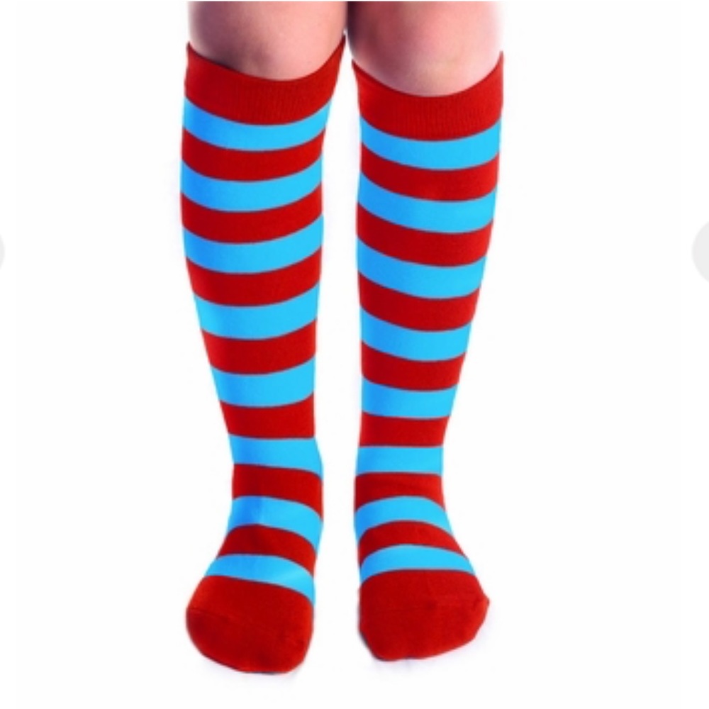 NWOT 15pairs Red and Blue Striped Thing Knee Socks